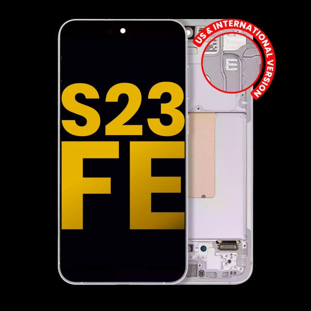 Display OLED completo con Frame per Samsung Galaxy S23 FE 5G (US e International Version) (Refurbished) (Mint / Cream / Viola / Indigo / Tangerine)
