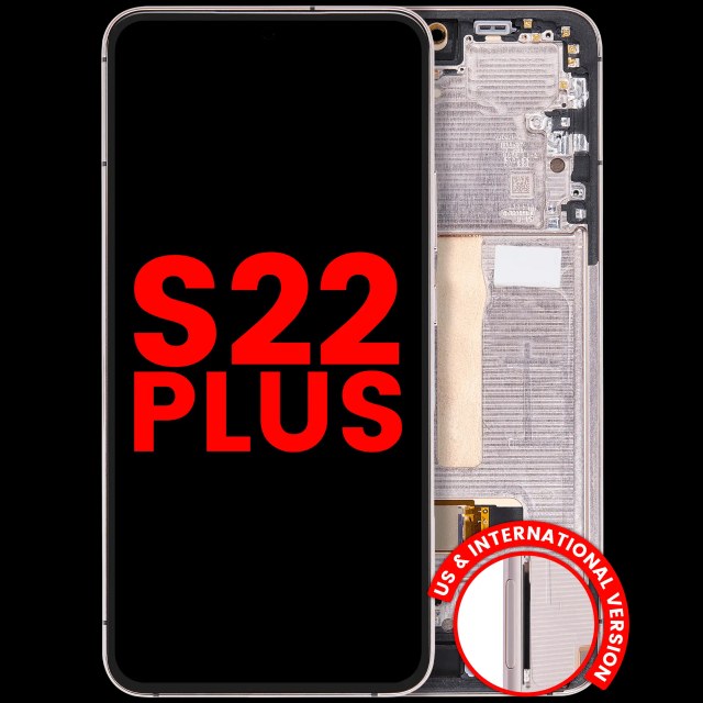 Display OLED completo con Frame per Samsung Galaxy S22 Plus 5G (US e International Version) (Rosa Oro / Violet)