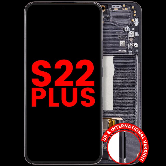 Display OLED completo con Frame per Samsung Galaxy S22 Plus 5G (US e International Version) (Phantom Nero)