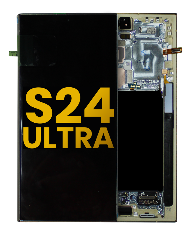 Display OLED completo con Frame per Samsung Galaxy S24 Ultra (Assembled) (Titanio Giallo)