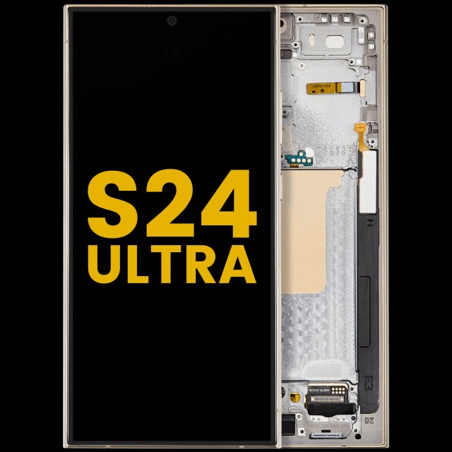 Display OLED completo con Frame per Samsung Galaxy S24 Ultra (Refurbished) (Titanio Giallo)