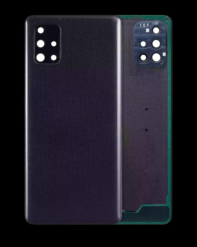 vetro cover posteriore con Vetro fotocamera per Samsung Galaxy A71 (A715 / 2020) (Service Pack) (Nero)