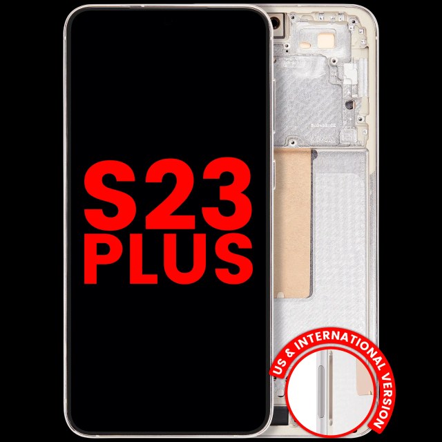 Display OLED completo con Frame per Samsung Galaxy S23 Plus (US e International) (Cream)