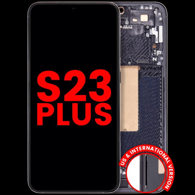 Display OLED completo con Frame per Samsung Galaxy S23 Plus (US e International) (Phantom Nero)