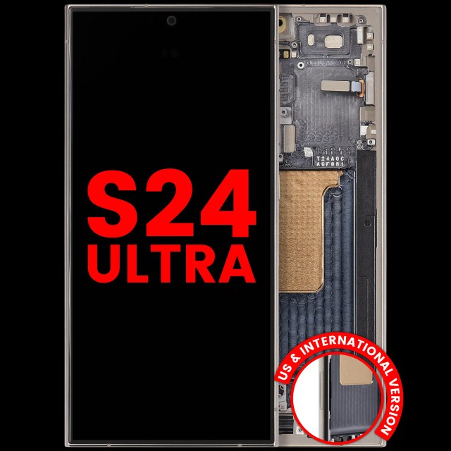 Display OLED completo con Frame per Samsung Galaxy S24 Ultra (US e International Version) (Titanio Grigio)
