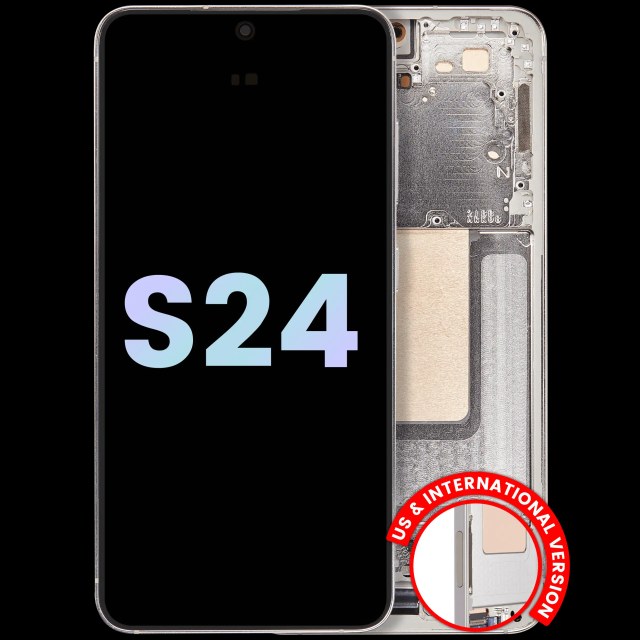 Display OLED completo con Frame per Samsung Galaxy S24 5G (US e International Version) (Service Pack) (Amber Giallo)