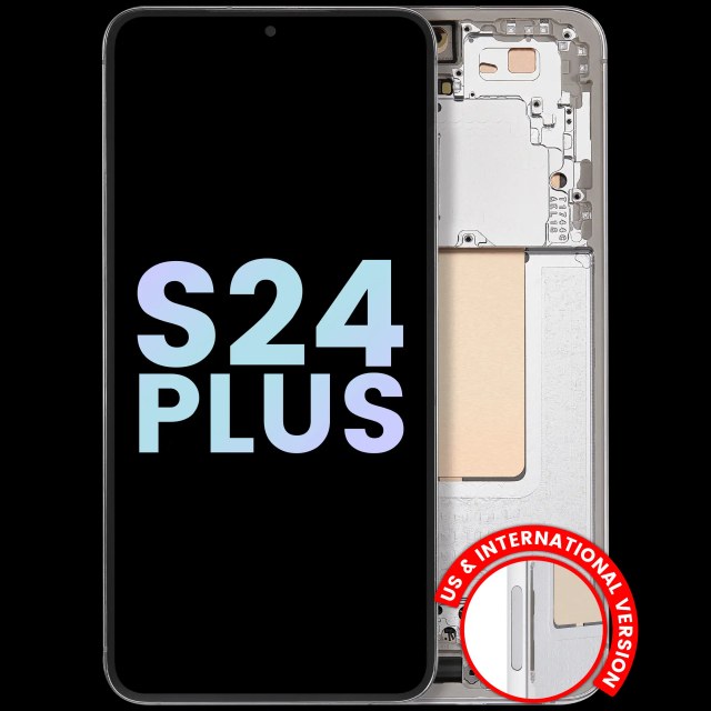 Display OLED completo con Frame per Samsung Galaxy S24 Plus 5G (US e International Version) (Service Pack) (Marble Grigio)