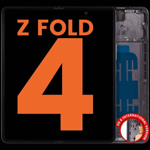 Inner Display OLED completo con Frame per Samsung Galaxy Z Fold 4 5G (US e International) (Blemish: Grade D) (Phantom Nero)
