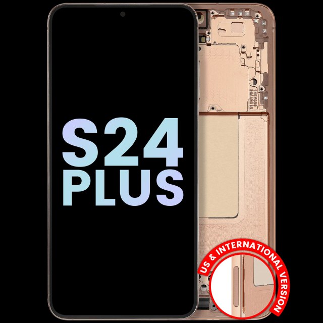 Display OLED completo con Frame per Samsung Galaxy S24 Plus 5G (US e International Version) (Service Pack) (Sandstone Arancione)