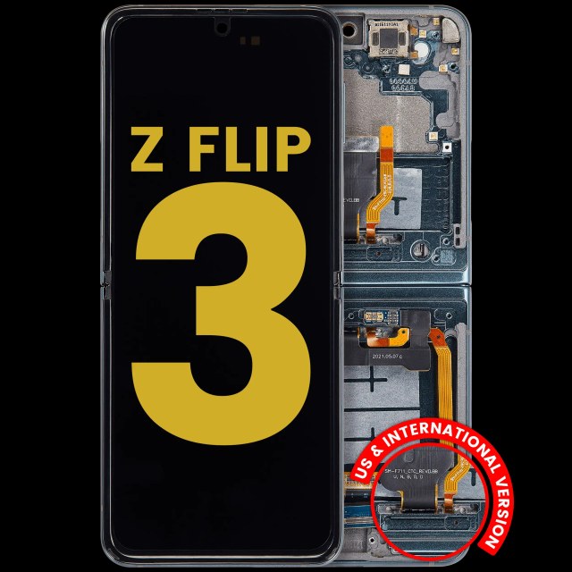 Inner Display OLED completo con Frame per Samsung Galaxy Z Flip 3 5G (US e International) (Refurbished) (Phantom Verde)
