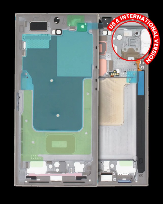 Frame centrale per Samsung Galaxy S24 Ultra 5G (US e International Version) (Titanio Grigio)