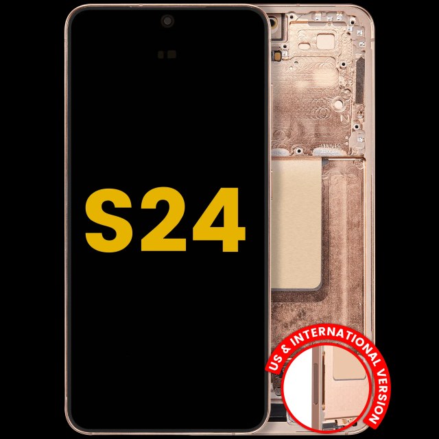 Display OLED completo con Frame per Samsung Galaxy S24 5G (US e International Version) (Refurbished) (Sandstone Arancione)