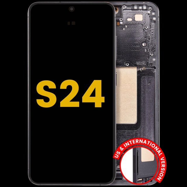Display OLED completo con Frame per Samsung Galaxy S24 5G (US e International Version) (Refurbished) (Onyx Nero)