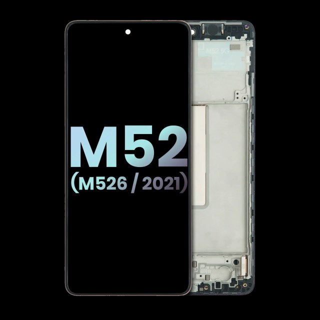 Display OLED completo con Frame per Samsung Galaxy M52 5G (M526 / 2021) (Service Pack) (tutti i colori)