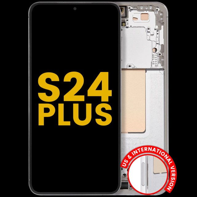 Display OLED completo con Frame per Samsung Galaxy S24 Plus 5G (US e International Version) (Refurbished) (Marble Grigio)