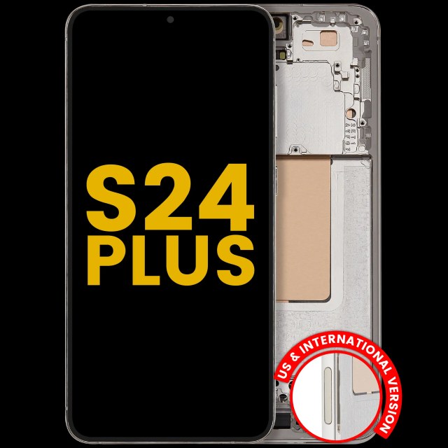 Display OLED completo con Frame per Samsung Galaxy S24 Plus 5G (US e International Version) (Refurbished) (Amber Giallo)