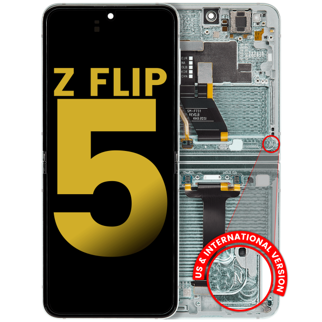 Inner Display OLED completo con Frame per Samsung Galaxy Z Flip 5 5G (US e International) (Refurbished) (Mint)