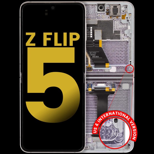 Inner Display OLED completo con Frame per Samsung Galaxy Z Flip 5 5G (US e International) (Refurbished) (Lavanda)