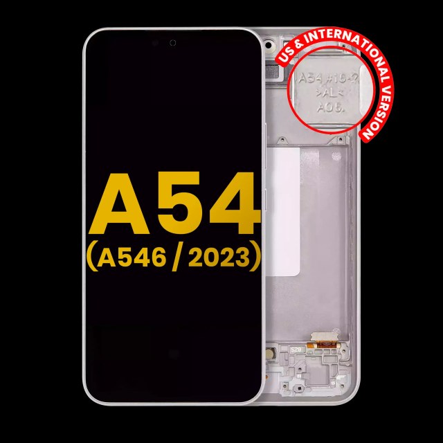 Display OLED completo con Frame per Samsung Galaxy A54 5G (A546 / 2023) (US e International Version) (Refurbished) (Bianco)