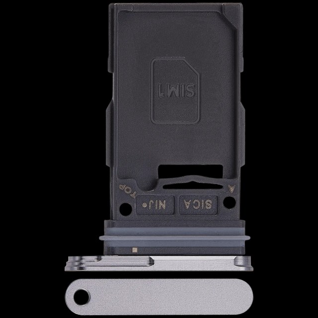 Carrellino SIM singola per Samsung Galaxy S25 / S25 Plus (Premium) (Argento Shadow)