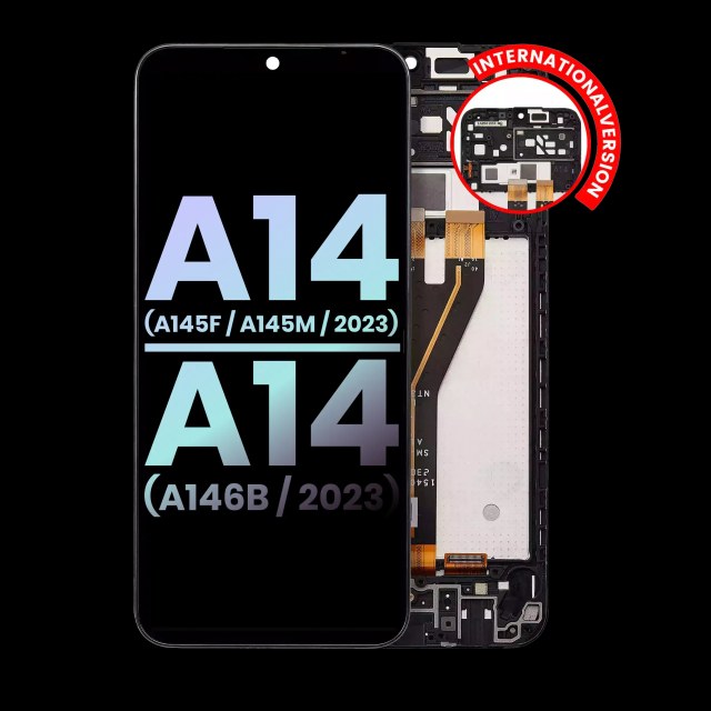 Display LCD completo con Frame per Samsung Galaxy A14 4G (A145F / A145M / 2023) / A14 5G (A146B / 2023) (International Version) (Service Pack) (tutti i colori)
