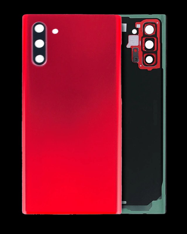 vetro cover posteriore con Vetro fotocamera per Samsung Galaxy Note 10 (Service Pack) (Aura Rosso)