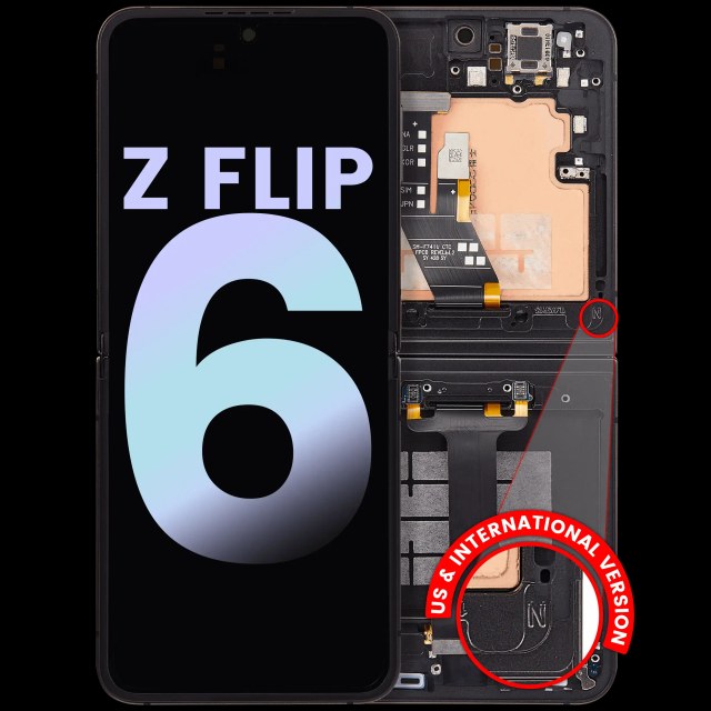 Inner Display OLED completo con Frame per Samsung Galaxy Z Flip 6 5G (US e International) (Service Pack) (Nero)