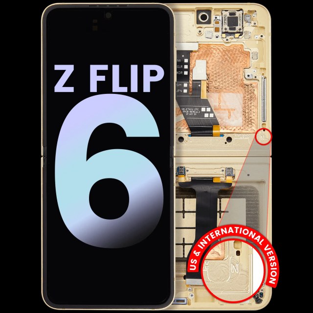 Inner Display OLED completo con Frame per Samsung Galaxy Z Flip 6 5G (US e International) (Service Pack) (Giallo)