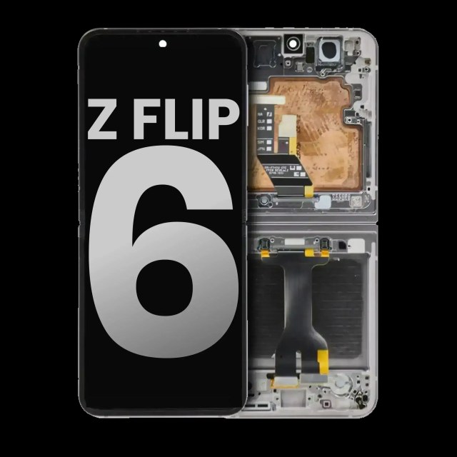 Inner Display OLED completo con Frame per Samsung Galaxy Z Flip 6 5G (US e International) (Used Service Pack Pull : Grade B/C) (Argento Shadow)
