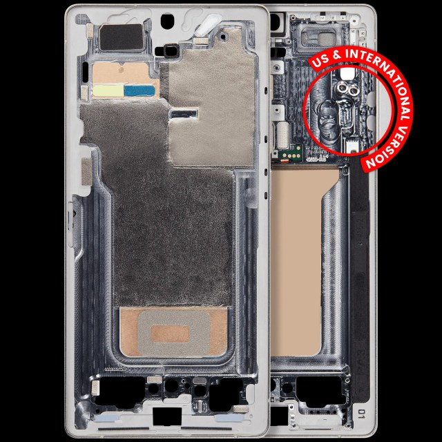 Frame centrale per Samsung Galaxy S25 Ultra (US e International Version) (Titanio Bianco Argento)