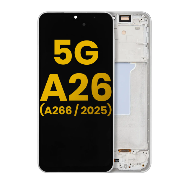 Display OLED completo con Frame per Samsung Galaxy A26 5G (A266 / 2025) (Refurbished) (Bianco)
