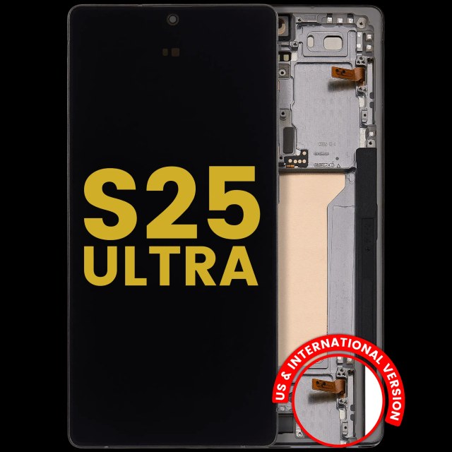 Display OLED completo con Frame per Samsung Galaxy S25 Ultra 5G (Refurbished) (US e International) (Titanio Jet Nero)