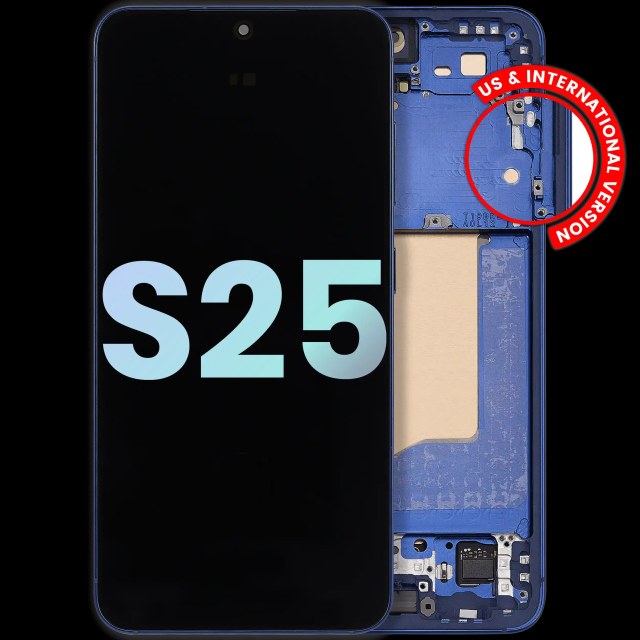 Display OLED completo con Frame per Samsung Galaxy S25 5G (US e International) (Service Pack) (Navy)