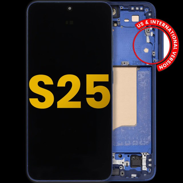 Display OLED completo con Frame per Samsung Galaxy S25 5G (US e International) (Refurbished) (Navy)