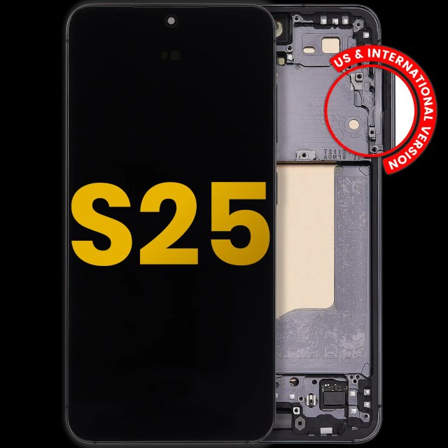 Display OLED completo con Frame per Samsung Galaxy S25 5G (US e International) (Refurbished) (Blu Nero)