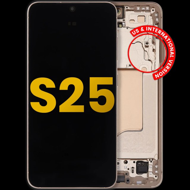 Display OLED completo con Frame per Samsung Galaxy S25 5G (US e International) (Refurbished) (Rosa Oro)