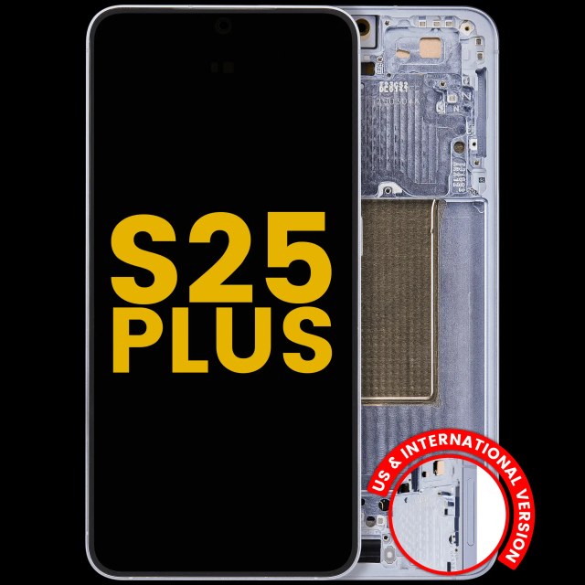Display OLED completo con Frame per Samsung Galaxy S25 Plus 5G (US e International Version) (Refurbished) (Icy Blu)