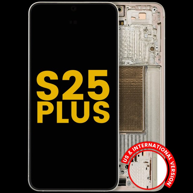 Display OLED completo con Frame per Samsung Galaxy S25 Plus 5G (US e International Version) (Refurbished) (Rosa Oro)