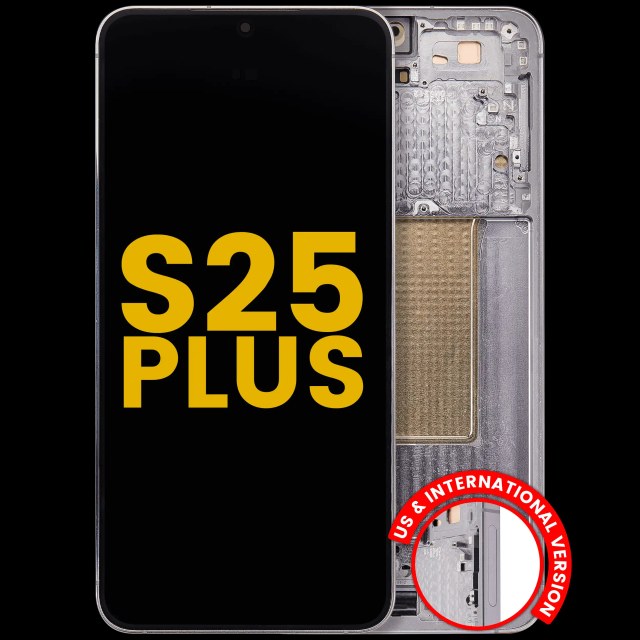 Display OLED completo con Frame per Samsung Galaxy S25 Plus 5G (US e International Version) (Refurbished) (Argento Shadow)