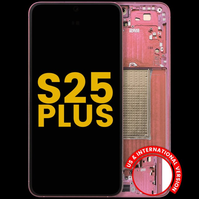 Display OLED completo con Frame per Samsung Galaxy S25 Plus 5G (US e International Version) (Refurbished) (Coral Rosso)