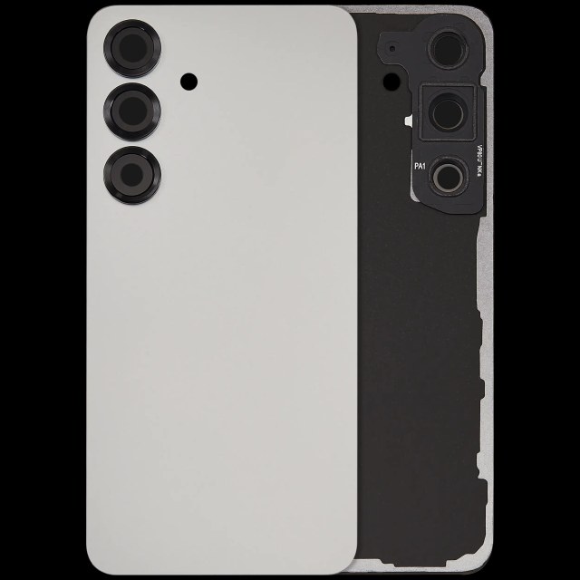 vetro cover posteriore con Vetro fotocamera per Samsung Galaxy S25 5G (No Logo) (Argento Shadow)