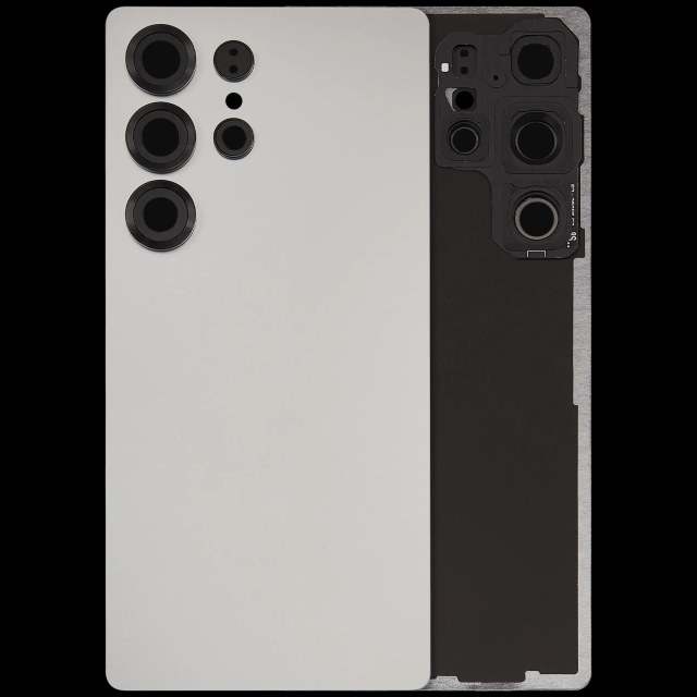 vetro cover posteriore con Vetro fotocamera per Samsung Galaxy S25 Ultra 5G (No Logo) (Titanio Bianco Argento)
