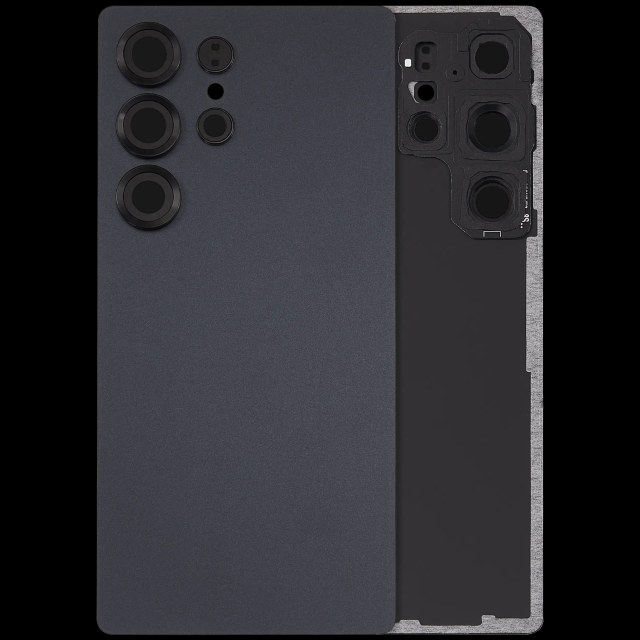 vetro cover posteriore con Vetro fotocamera per Samsung Galaxy S25 Ultra 5G (No Logo) (Titanio Jet Nero)