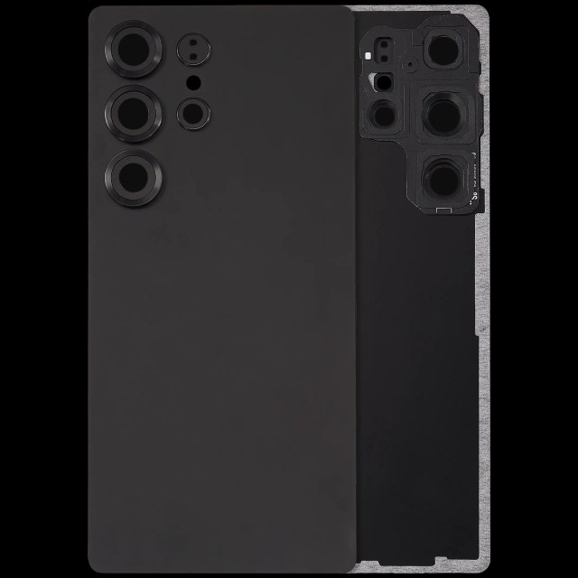 vetro cover posteriore con Vetro fotocamera per Samsung Galaxy S25 Ultra 5G (No Logo) (Titanio Nero)