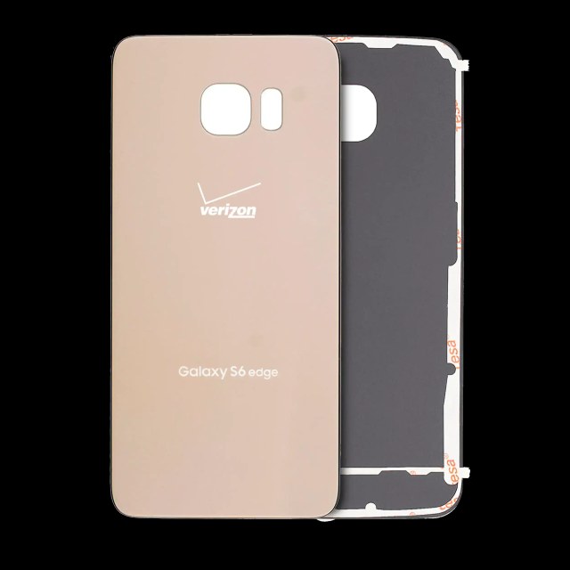 vetro cover posteriore per Samsung Galaxy S6 Edge (Verizon 4G) (Service Pack) (Oro)
