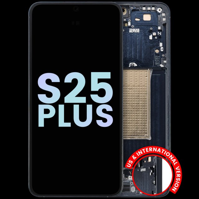 Display OLED completo con Frame per Samsung Galaxy S25 Plus 5G (US e International Version) (Service Pack) (Blu Nero)