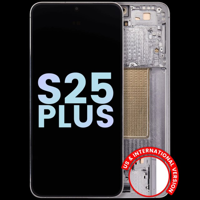 Display OLED completo con Frame per Samsung Galaxy S25 Plus 5G (US e International Version) (Service Pack) (Argento Shadow)