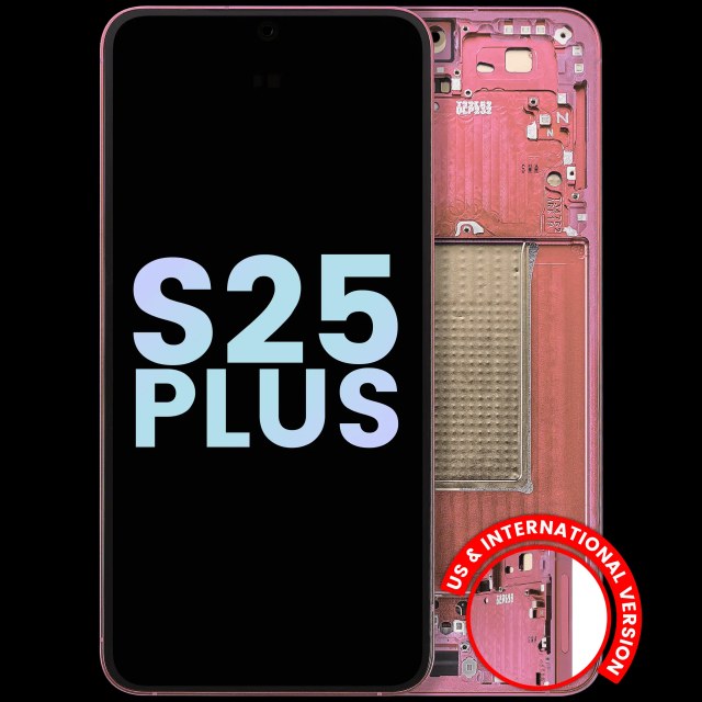 Display OLED completo con Frame per Samsung Galaxy S25 Plus 5G (US e International Version) (Service Pack) (Coral Rosso)