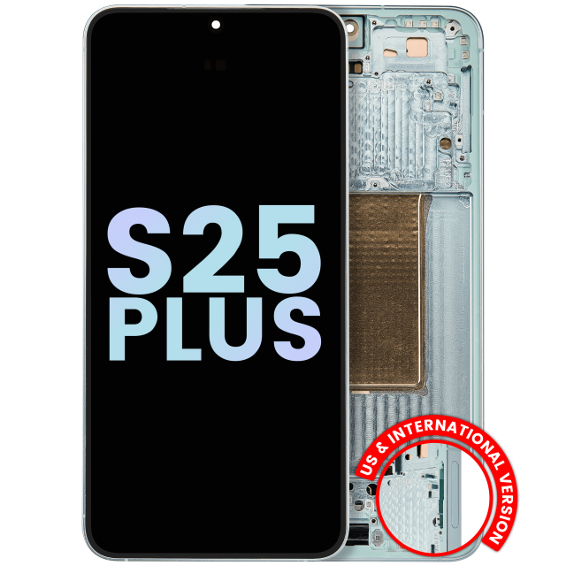 Display OLED completo con Frame per Samsung Galaxy S25 Plus 5G (US e International Version) (Service Pack) (Mint)