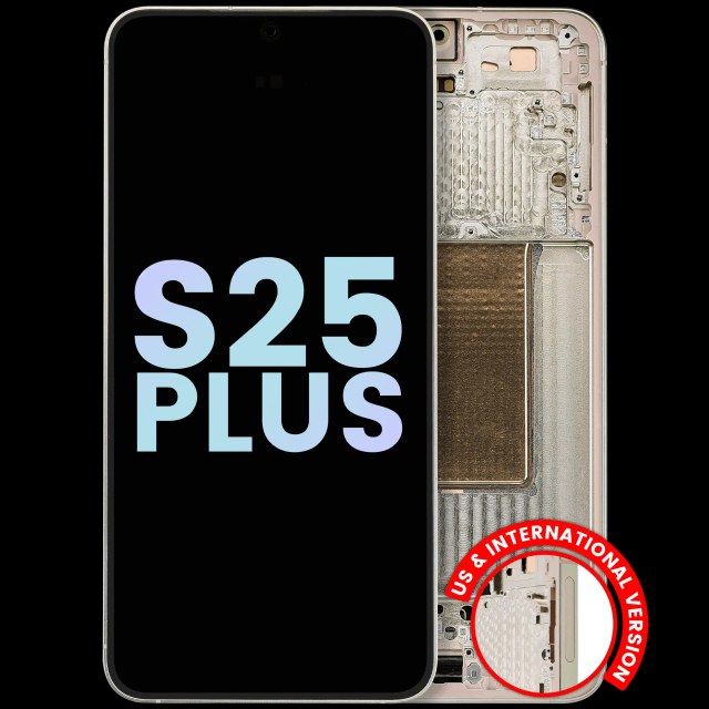 Display OLED completo con Frame per Samsung Galaxy S25 Plus 5G (US e International Version) (Service Pack) (Rosa Oro)